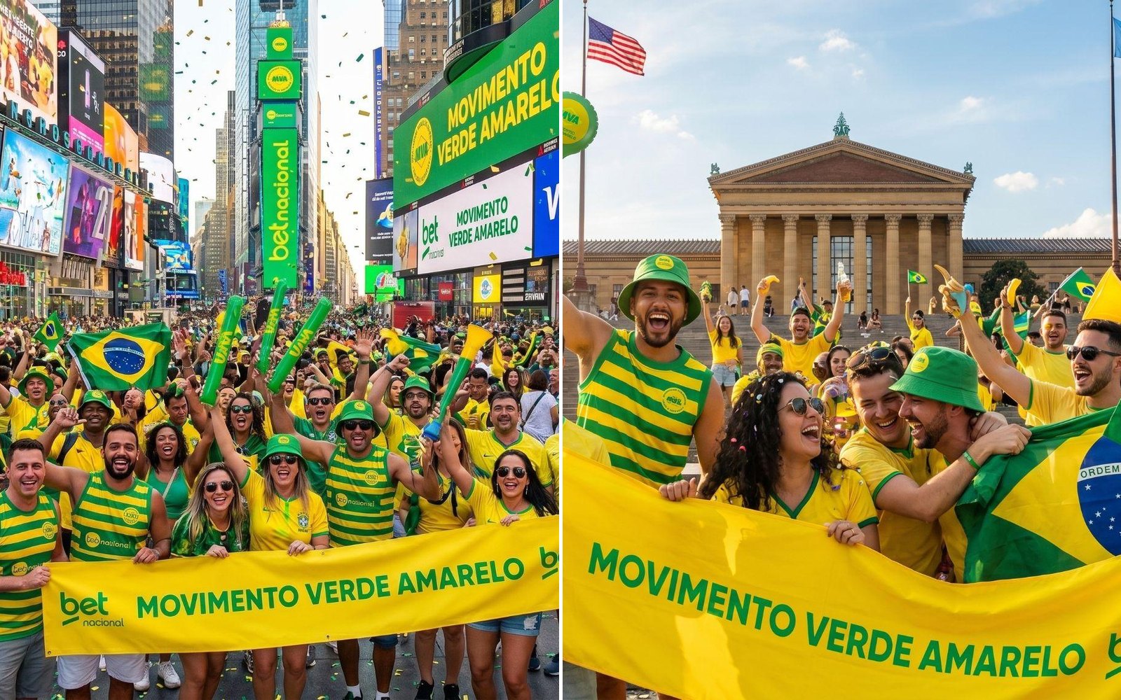 Betnacional Bonecos Gigantes in New York and Philadelphia